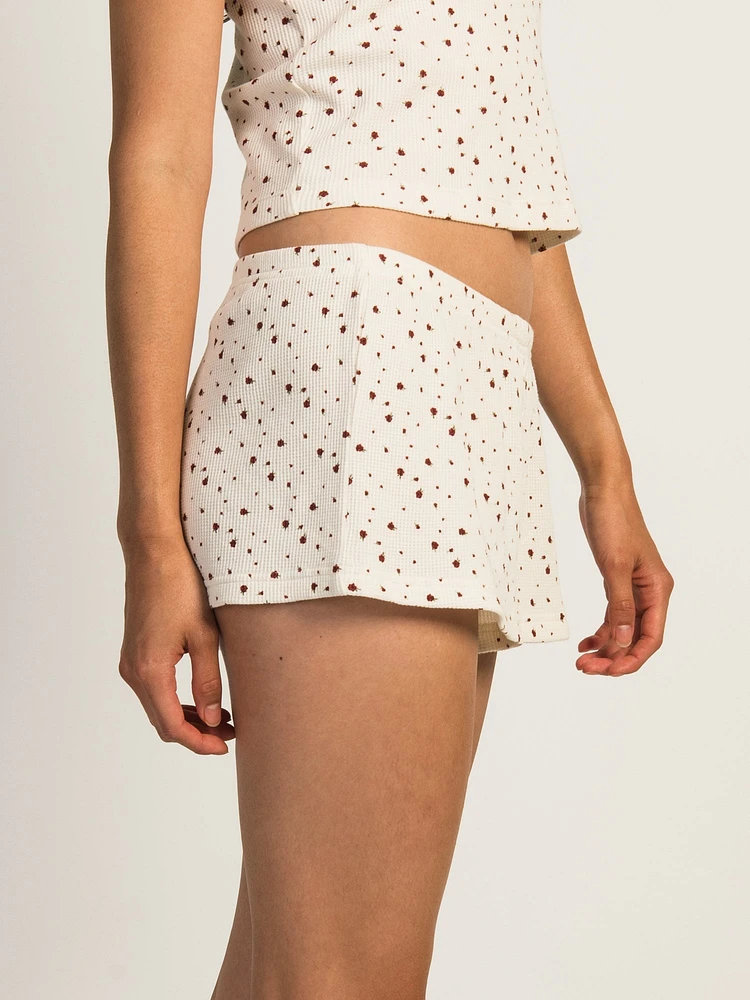 HARLOW ALLIE DITSY WAFFLE SHORT - OFF WHITE