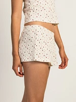 HARLOW ALLIE DITSY WAFFLE SHORT - OFF WHITE