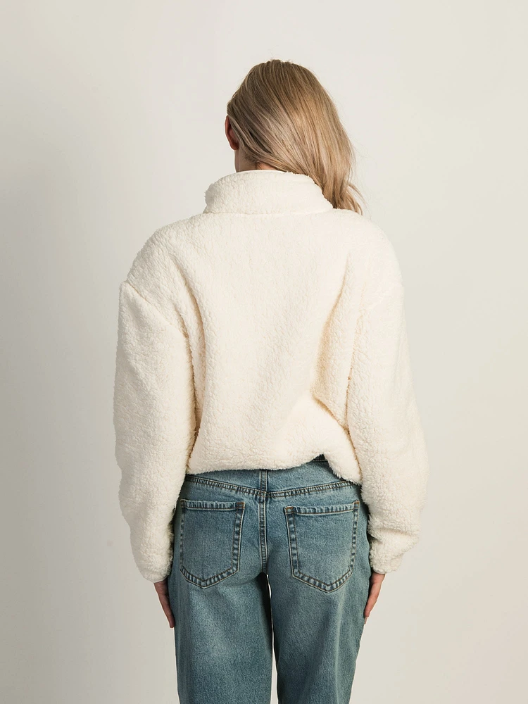 HARLOW TEDDY SHERPA QUARTER ZIP - OATMEAL
