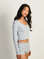 HARLOW PIA POINTELLE LONG SLEEVE HENLEY