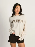 HARLOW WINNIE MELANGE LONG SLEEVE WAFFLE - NEW HAVEN