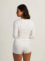 HARLOW HOLLY HENLEY DITSY LONG SLEEVE