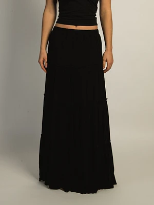 HARLOW TIERED SKIRT - BLACK/NOIR