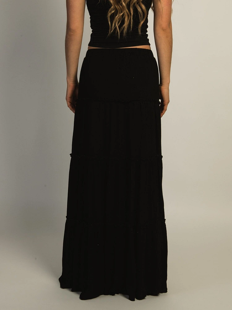 HARLOW TIERED SKIRT - BLACK/NOIR