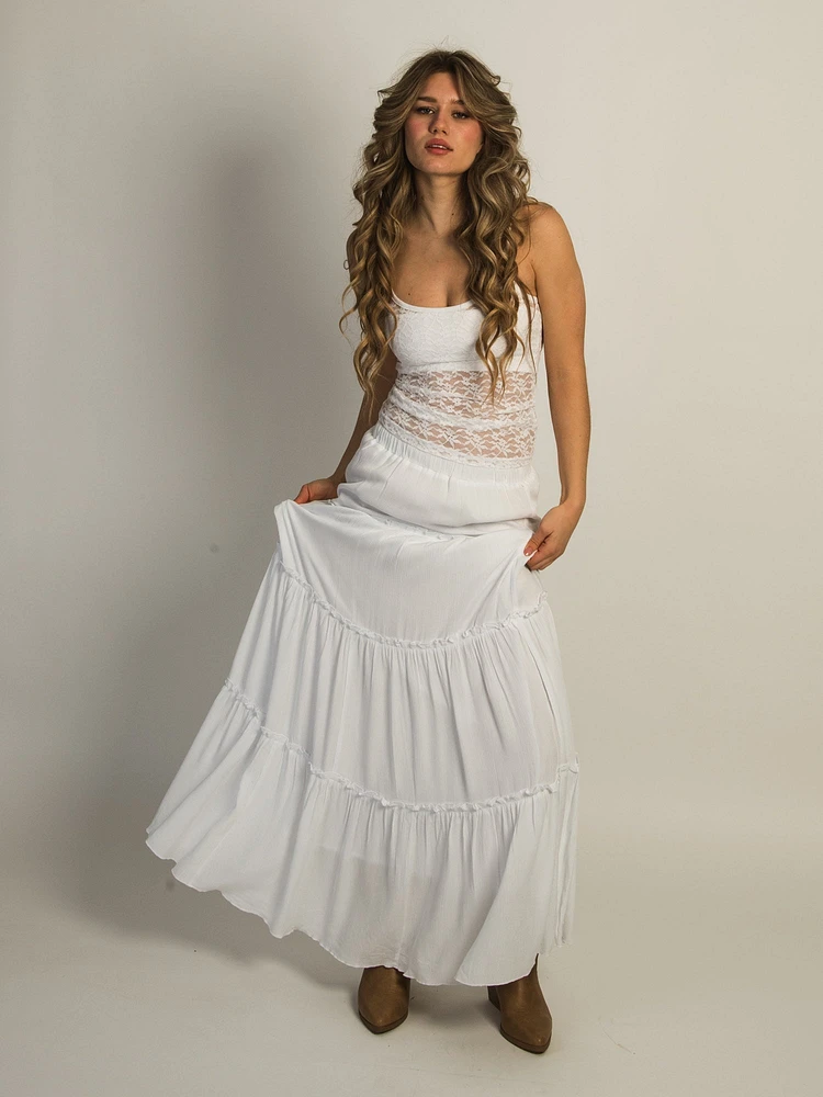 HARLOW TIERED SKIRT - WHITE