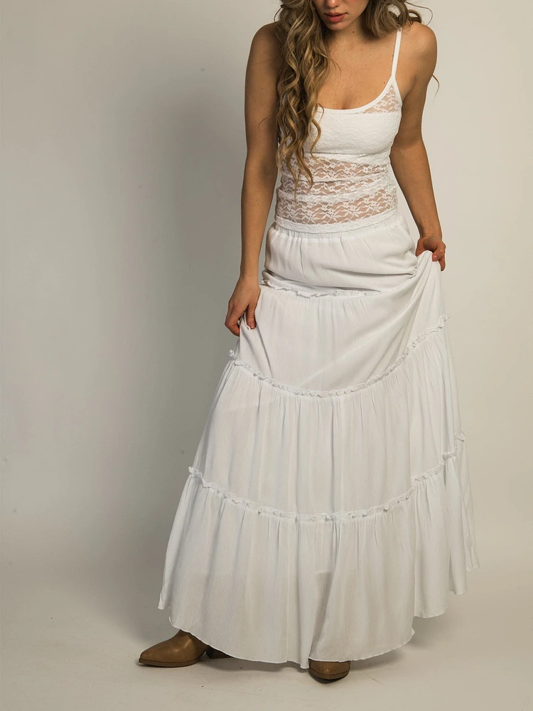 HARLOW TIERED SKIRT - WHITE