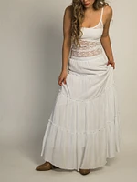 HARLOW TIERED SKIRT - WHITE