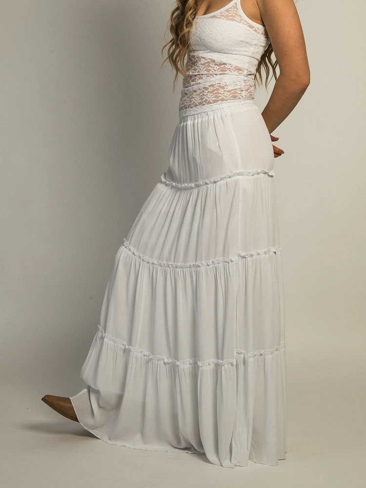 HARLOW TIERED SKIRT - WHITE