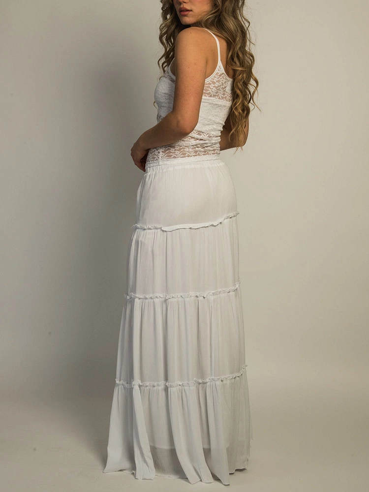 HARLOW TIERED SKIRT - WHITE