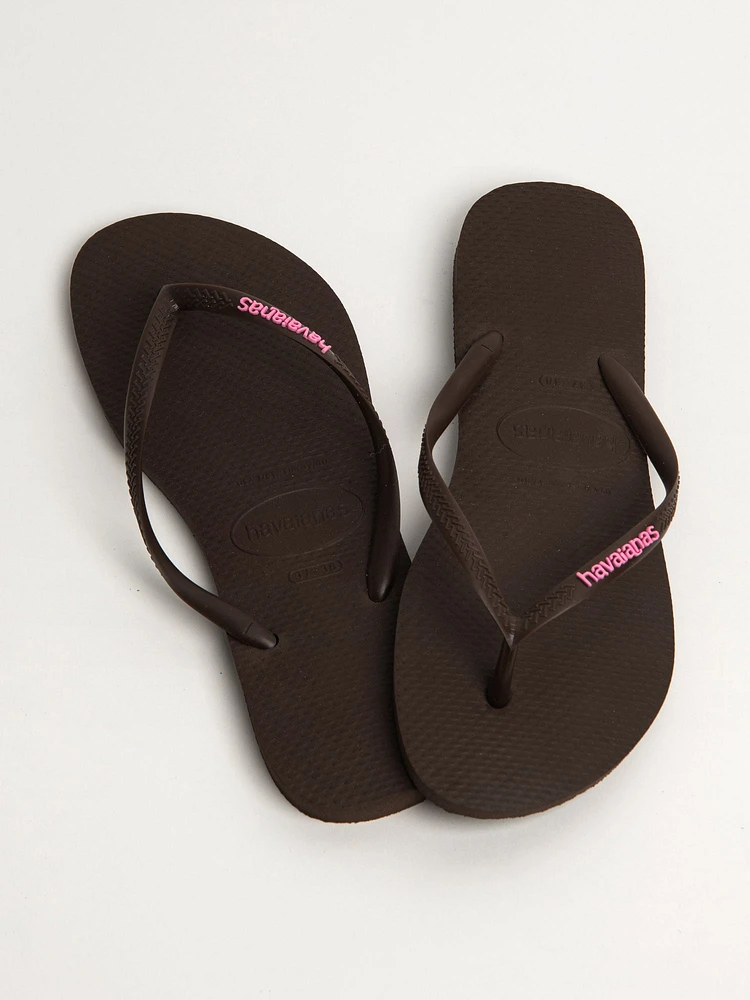 WOMENS HAVAIANAS SLIM SPARKLE ME - BROWN