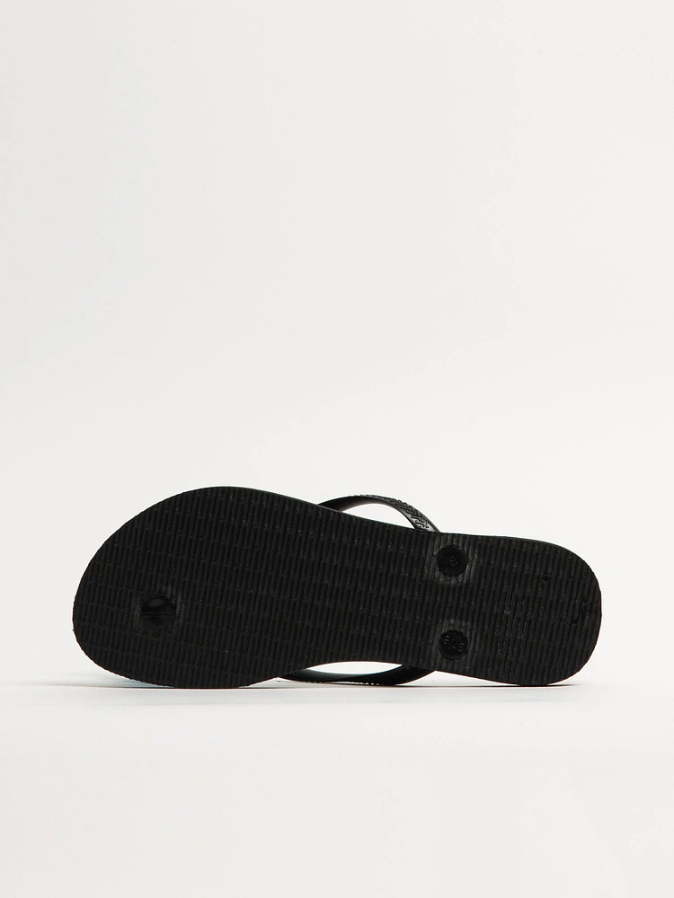 WOMENS HAVAIANAS SLIM LOGO METALLIC -BLACK