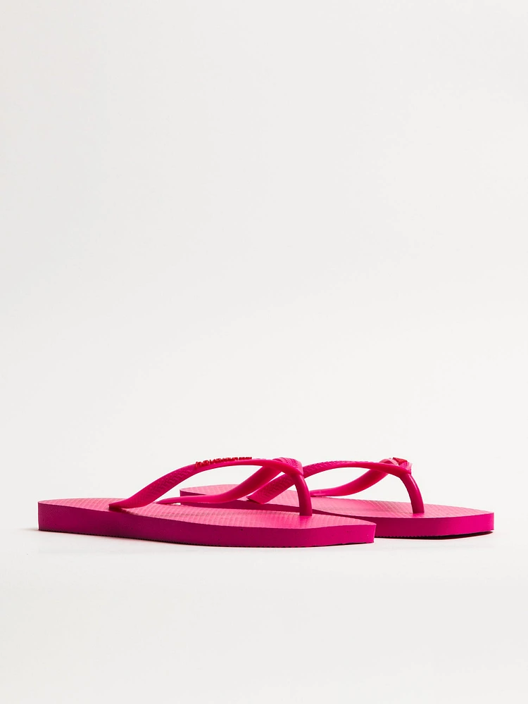 WOMENS HAVAIANAS SLIM SQUARE LOGO POP UP - ROSE