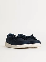 KIDS HEY DUDE WALLY YOUTH STRETCH CANVAS - NAVY