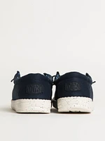 KIDS HEY DUDE WALLY YOUTH STRETCH CANVAS - NAVY