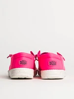 KIDS HEYDUDE WENDY YOUTH STRTECH CANVAS - PINK