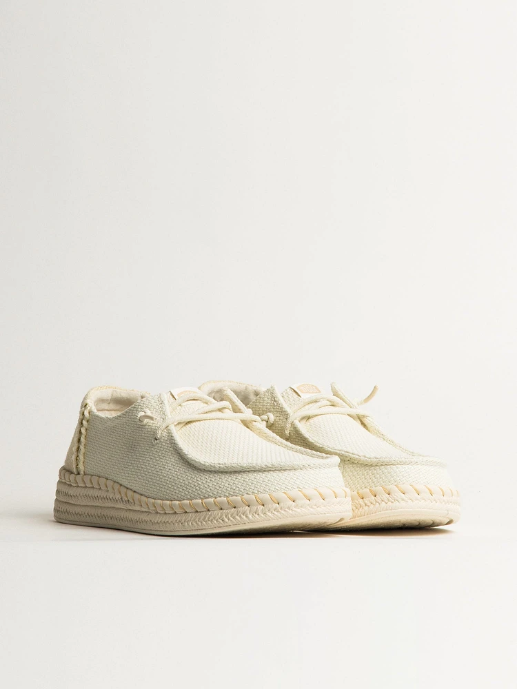 WOMENS HEY DUDE WENDY WOVEN ESPADRILLE - BLANC