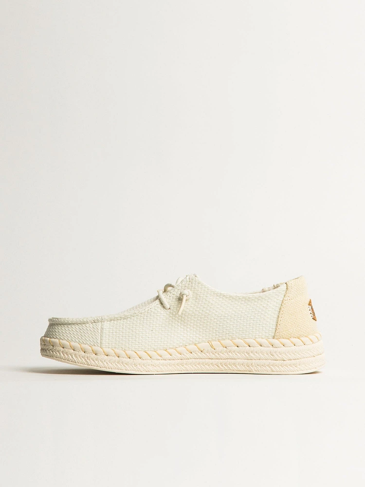 WOMENS HEY DUDE WENDY WOVEN ESPADRILLE - BLANC