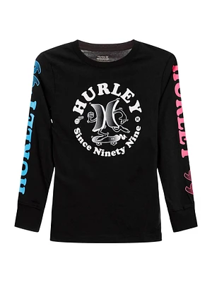 KIDS HURLEY YOUTH BOYS GRAPHIC LONG SLEEVE TEE