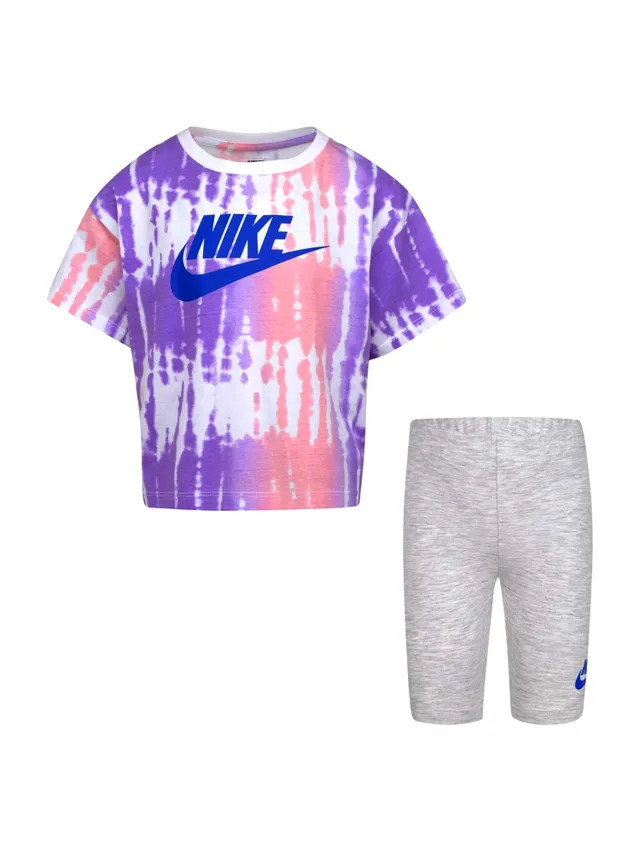 Boathouse KIDS LITTLE GIRLS NIKE ALL OVER PRINT SHORTS & T-SHIRT SET