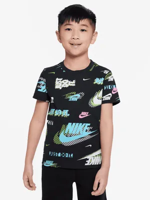 KIDS NIKE ACTIVE ALL OVER PRINT T-SHIRT - CLEARANCE
