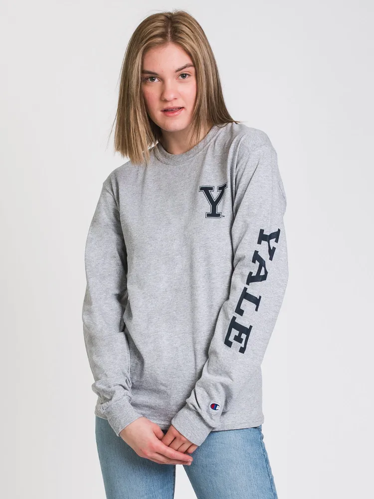 CHAMPION YALE LONG SLEEVE UNIVERSITY TEE - CLEARANCE