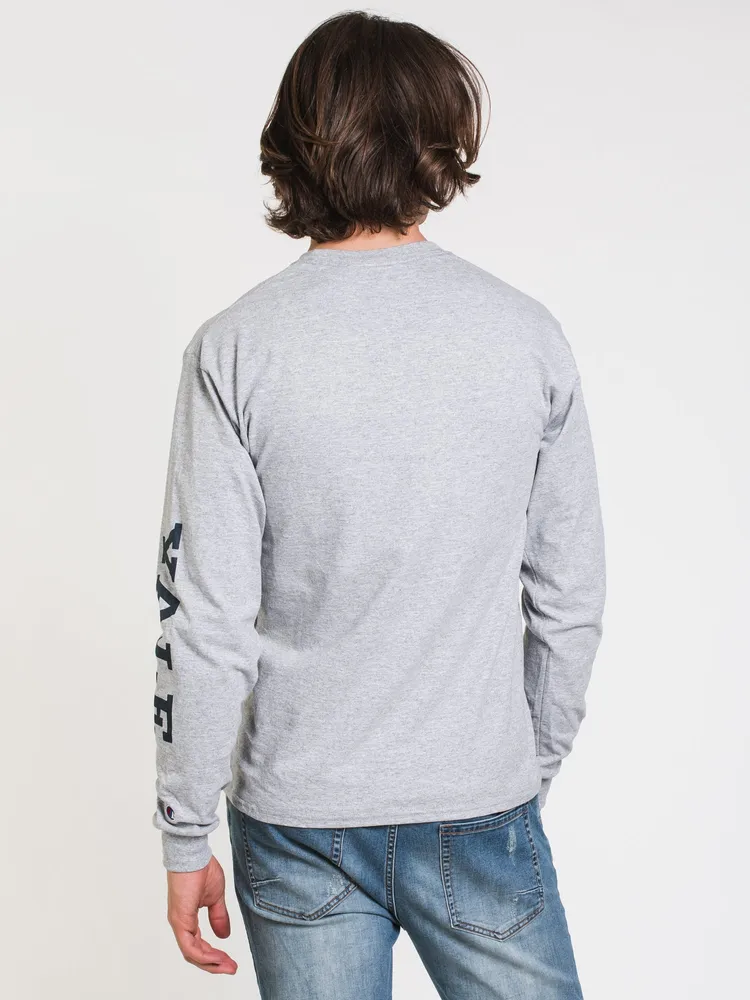 CHAMPION YALE LONG SLEEVE UNIVERSITY TEE - CLEARANCE