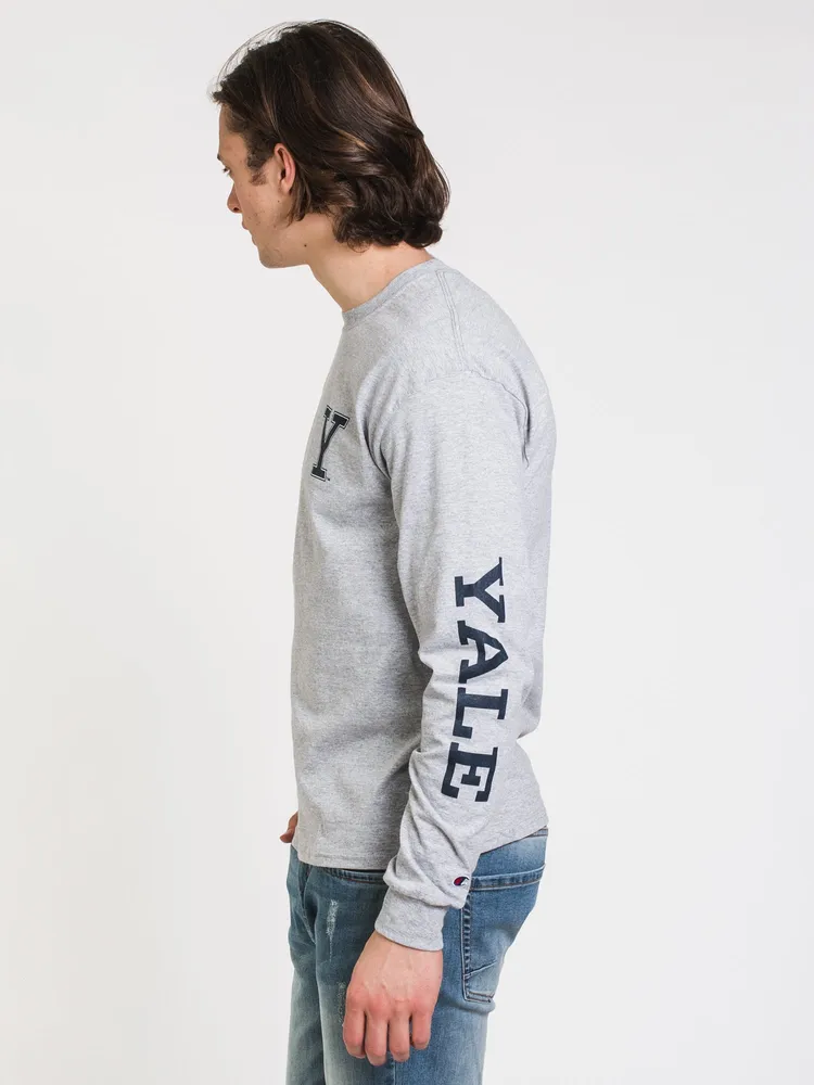 CHAMPION YALE LONG SLEEVE UNIVERSITY TEE - CLEARANCE