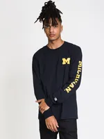 CHAMPION MICHIGAN LONG SLEEVE UNIVERSITY TEE - CLEARANCE