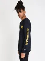 CHAMPION MICHIGAN LONG SLEEVE UNIVERSITY TEE - CLEARANCE