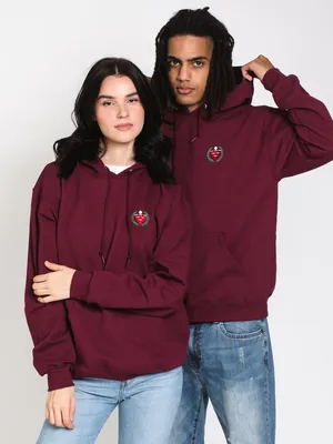 FLIP EMBROIDERED FLEECE - MAROON