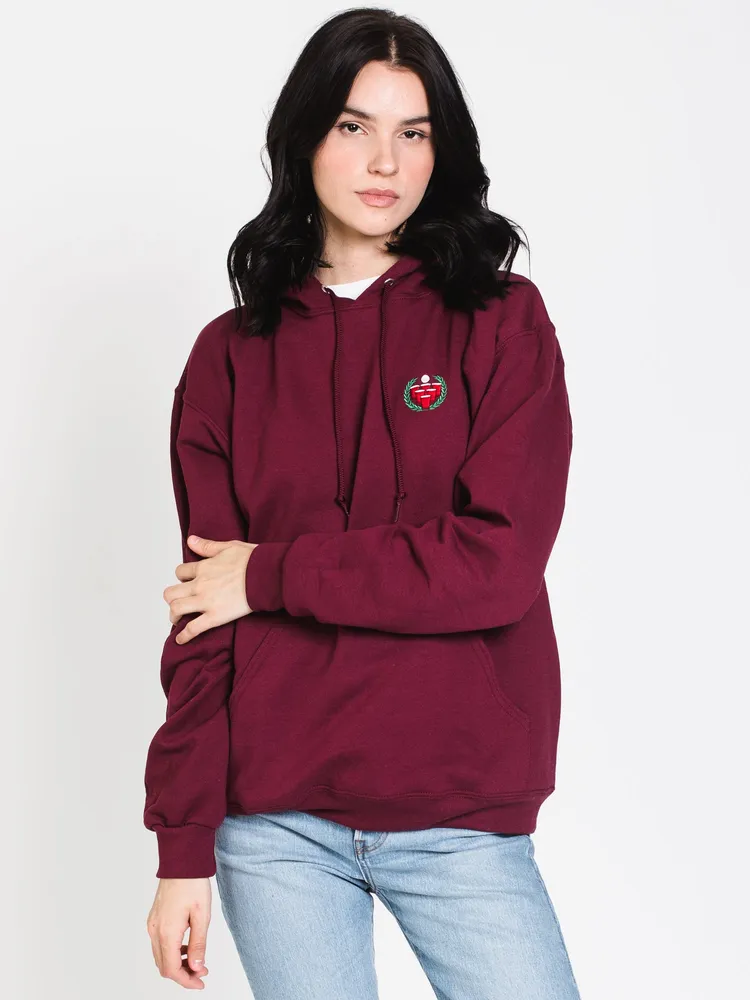 FLIP EMBROIDERED FLEECE - MAROON