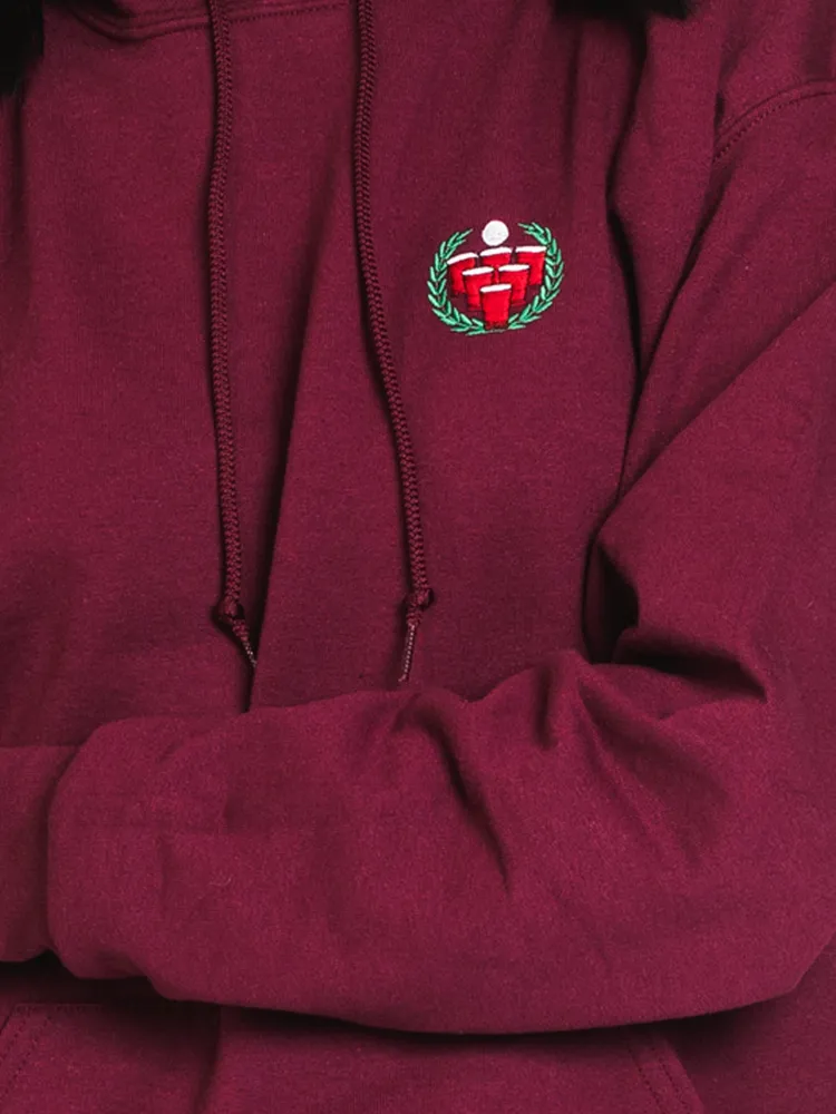 FLIP EMBROIDERED FLEECE - MAROON