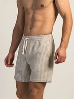 SHORT TISSÉ EN FIL TEINT À RAYURES