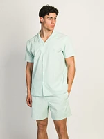 ISLAND HAZE SEERSUCKER VOLLEY SHORT - AQUA