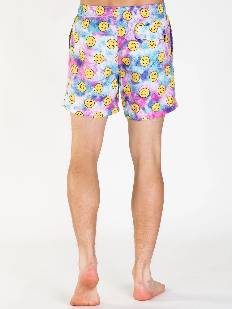 SHORT DE VOLLEY-BALL 15" POUR HOMMES, TIE DYE SMILEY