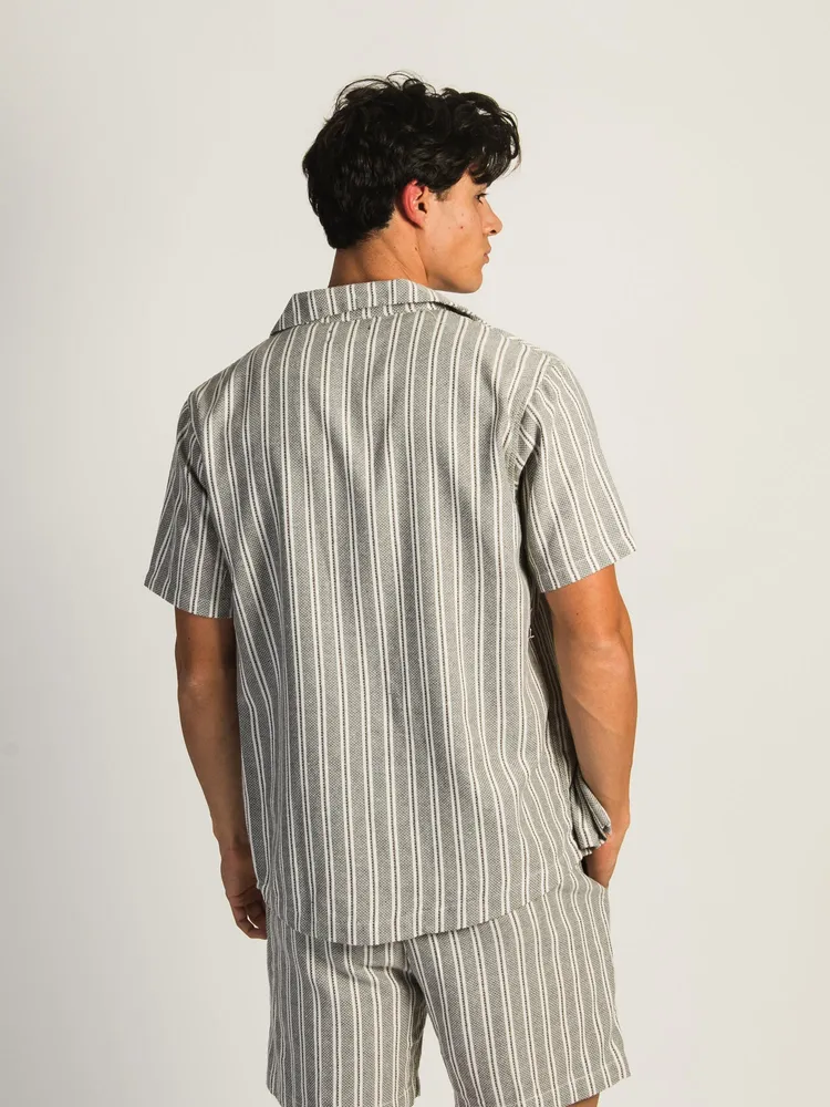 ISLAND HAZE STRIPE SHORT SLEEVE WOVEN