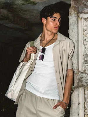 CHEMISE MANCHES COURTES EN FIL TEINT