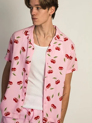 ISLAND HAZE CHERRY SHORT SLEEVE WOVEN