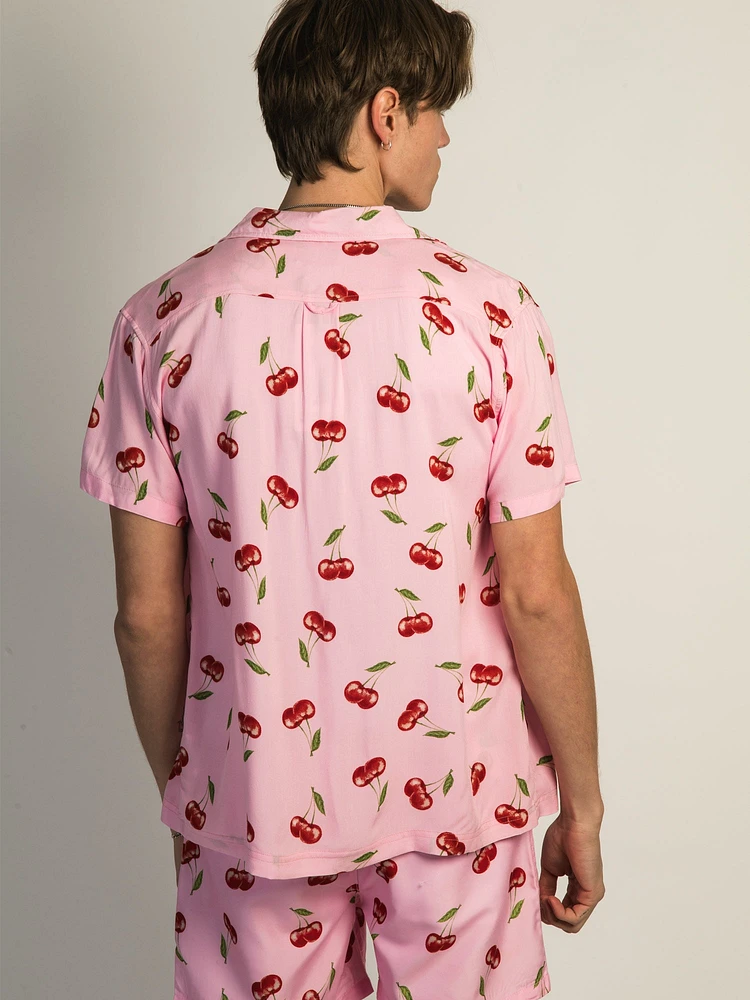 ISLAND HAZE CHERRY SHORT SLEEVE WOVEN