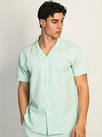 ISLAND HAZE SEERSUCKER SHORT SLEEVE WOVEN SHIRT - SKY BLUE