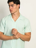 ISLAND HAZE SEERSUCKER SHORT SLEEVE WOVEN SHIRT - SKY BLUE