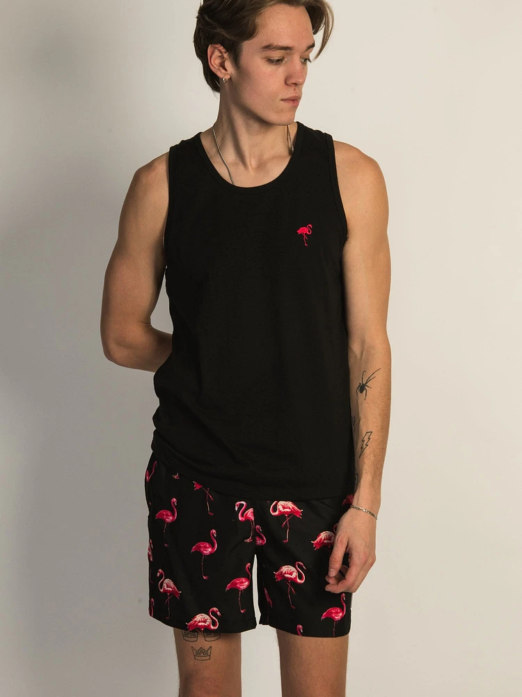 ISLAND HAZE FLAMINGO EMBROIDERED TANK