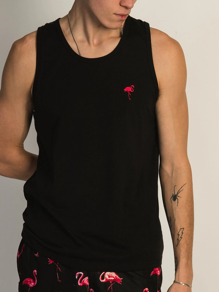 ISLAND HAZE FLAMINGO EMBROIDERED TANK