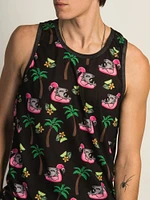 ISLAND HAZE HAMMERED FLAMINGO AOP TANK