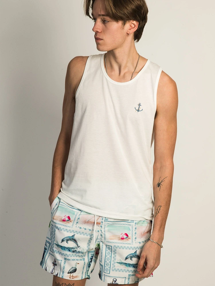 ISLAND HAZE ANCHOR EMBROIDERED TANK