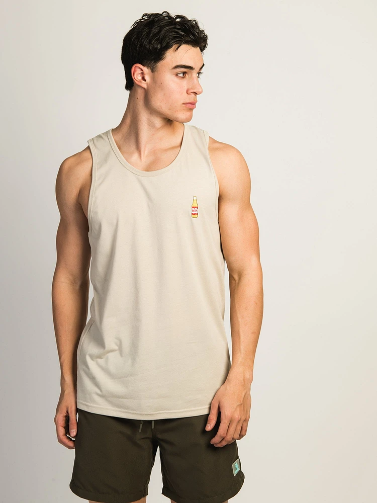 ISLAND HAZE BEER EMBROIDERED TANK TOP - TAUPE