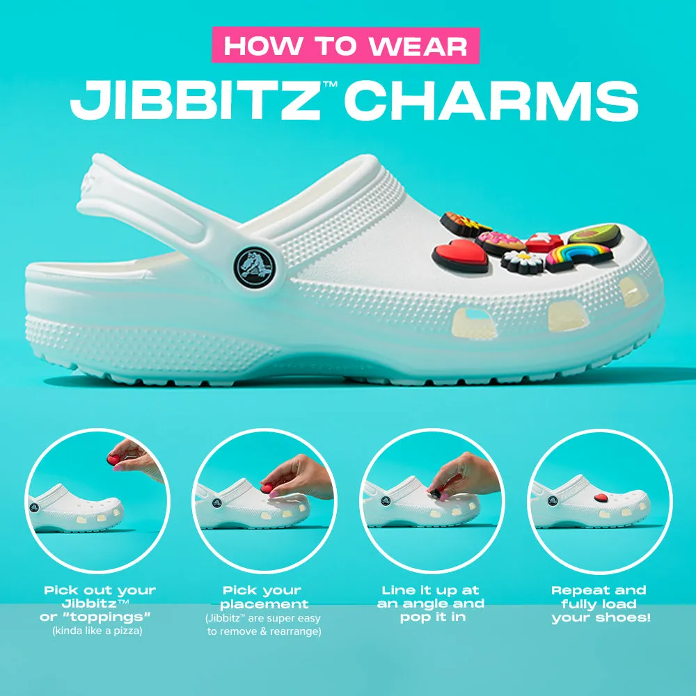 CROCS JIBBITZ BLACK & WHITE NUMBER