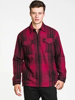 KOLBY BLACK CHARTER ZIP FRONT SHIRT - CLEARANCE