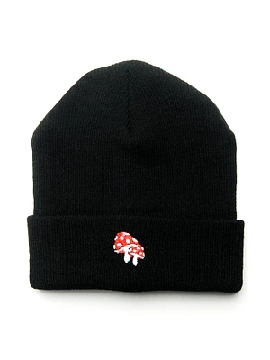 KOLBY BLACK EMBROIDERED BEANIE