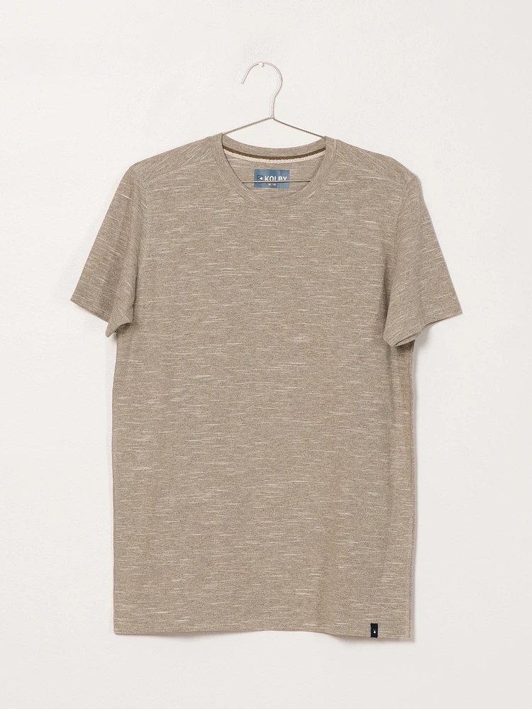 T-SHIRT À COL RAS DU COU SIG MELANGE POUR HOMME